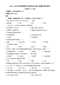 2023-2024学年福建省宁德市古田县教科版五年级上册期末考试科学试卷（原卷版+解析版）