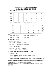 （教研室提供）山东省德州市宁津县2023-2024学年六年级上学期期末考试科学试题