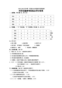 （教研室提供）山东省德州市宁津县2023-2024学年四年级上学期期末考试科学试题