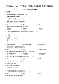 2023-2024学年广东省汕尾市海丰县粤教版五年级上册期末考试科学试卷（原卷版+解析版）