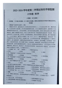 山东省青岛市黄岛区2023-2024学年六年级下册期中科学试卷