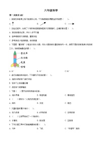 2023-2024学年河南省驻马店市汝南县大象版六年级下册期中考试科学试卷（原卷版+解析版）