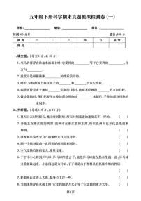 浙江省杭州人民小学2023-2024学年五年级下学期期末模拟科学试题