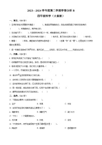 河南省南阳市方城县2023-2024学年大象版四年级下册期末考试科学试卷（原卷版+解析版）