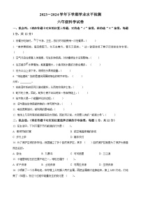 湖北省襄阳市枣阳市2023-2024学年人教版六年级下册期末考试科学试卷（原卷版+解析版）