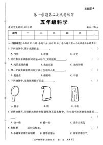 陕西省西安市鄠邑区多校2024-2025学年五年级上学期期中科学试卷