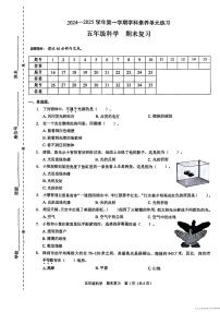 广东省深圳市福田区2024-2025学年五年级上学期期末模拟科学试卷