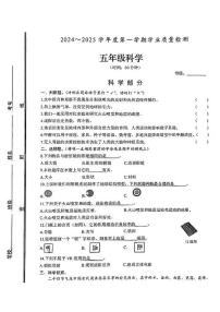 山东省枣庄市滕州市2024-2025学年五年级上学期期末考试科学试题