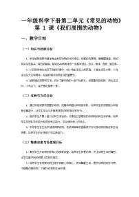 教科版（2024）一年级下册（2024）我们周围的动物优质教案设计