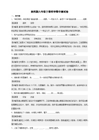 教科版六年级下册科学期中测试卷（A3+A4+精品解析）