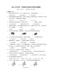 浙江省台州市玉环市2023-2024学年第二学期四年级科学期末试卷（教科版，无答案）