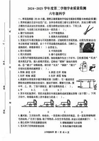 山东省青岛市平度市2024-2025学年第二学期六年级科学期末试卷（无答案）