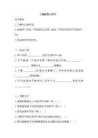 小学科学教科版（2024）三年级上册我们关心天气课堂检测