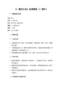 小学科学大象版（2024）二年级上册（2024）1 猫的生活教学设计