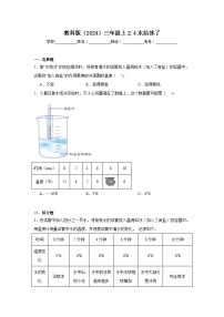 小学科学教科版（2024）三年级上册（2024）第二单元 水4.水结冰了测试题