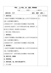 小学科学天平表格教案