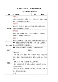 冀人版（2024）一年级上册（2024）认识物体教案设计