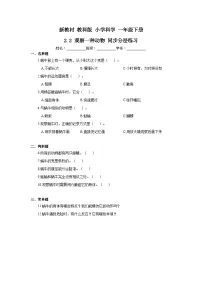 科学一年级下册（2024）观察一种动物精品课后练习题