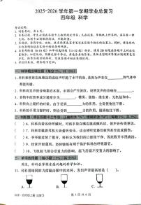 广东省深圳市宝安区2025-2026学年四年级上学期科学学业总复习（月考）