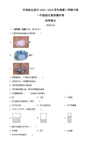 甘肃省定西市教科版一年级下册期中考试科学试卷(原卷版)-A4