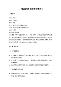 小学科学1 身边的常见植物有哪些一等奖教学设计及反思