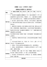 小学科学苏教版（2024）二年级下册（2024）10 植物生长需要什么​精品表格教学设计