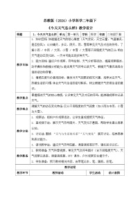 苏教版（2024）二年级下册（2024）1 今天天气怎么样​表格教学设计