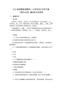 小学科学苏教版（2024）三年级下册（2024）3 刮什么风综合训练题
