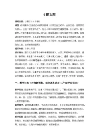 小学科学苏教版（2024）二年级下册（2024）4 晒太阳​教学设计