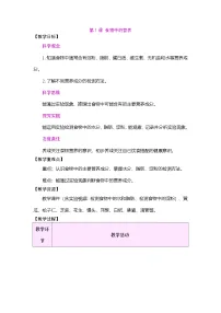 小学科学大象版（2024）三年级下册（2024）1 食物中的营养表格教学设计
