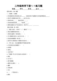 小学科学教科版（2024）二年级下册（2024）第一单元 探秘恐龙1.恐龙的故事课后练习题