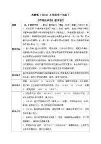小学科学苏教版（2024）三年级下册（2024）15 不同的声音优秀表格教案