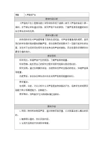 青岛版（六三制）(2024)四年级下册声音的产生教案