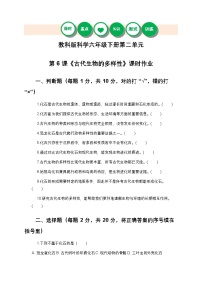 科学教科版（2024）古代生物的多样性精品同步训练题