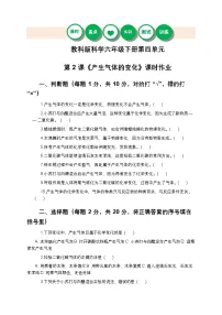 小学科学教科版（2024）六年级下册产生气体的变化精品习题