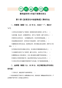 小学科学教科版（2024）六年级下册发现变化中的新物质优秀课时练习
