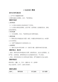 小学青岛版（六三制）(2024)1 认识水教学设计