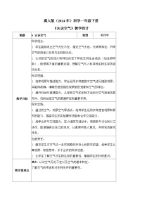 小学科学冀人版（2024）一年级下册（2024）认识空气教学设计及反思
