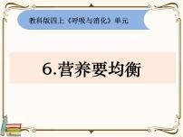 教科版 (2017)四年级上册6.营养要均衡课文配套课件ppt