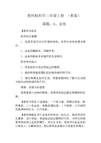 教科版三年级上册6、金鱼教案