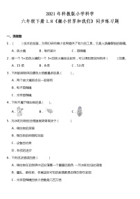 科学六年级下册8、微小世界和我们达标测试