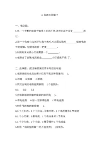 小学科学4.电路出故障了同步训练题
