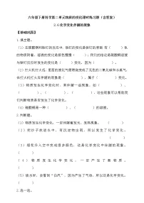 教科版六年级下册6、化学变化伴随的现象课时作业