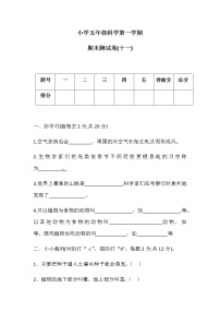 五年级上册科学期末测试卷(十一)冀人版（含答案）