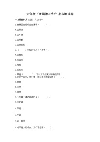 六年级下册道德与法治 期末测试卷及参考答案【培优】