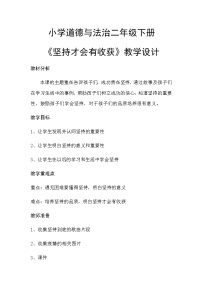 小学政治 (道德与法治)人教部编版二年级下册15 坚持才会有收获教学设计