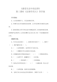 2021学年1 感受生活中的法律第三课时学案