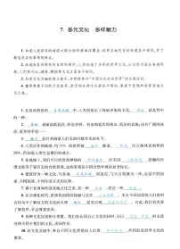 人教部编版六年级下册7 多元文化 多样魅力精品随堂练习题