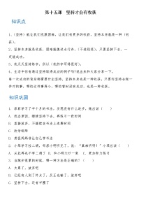 人教部编版二年级下册第四单元 我会努力的15 坚持才会有收获综合训练题