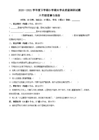 【小升初真题卷】2020-2021学年山东省临沂市罗庄区部编版六年级下册期末质量调研道德与法治试卷（原卷版+解析版）